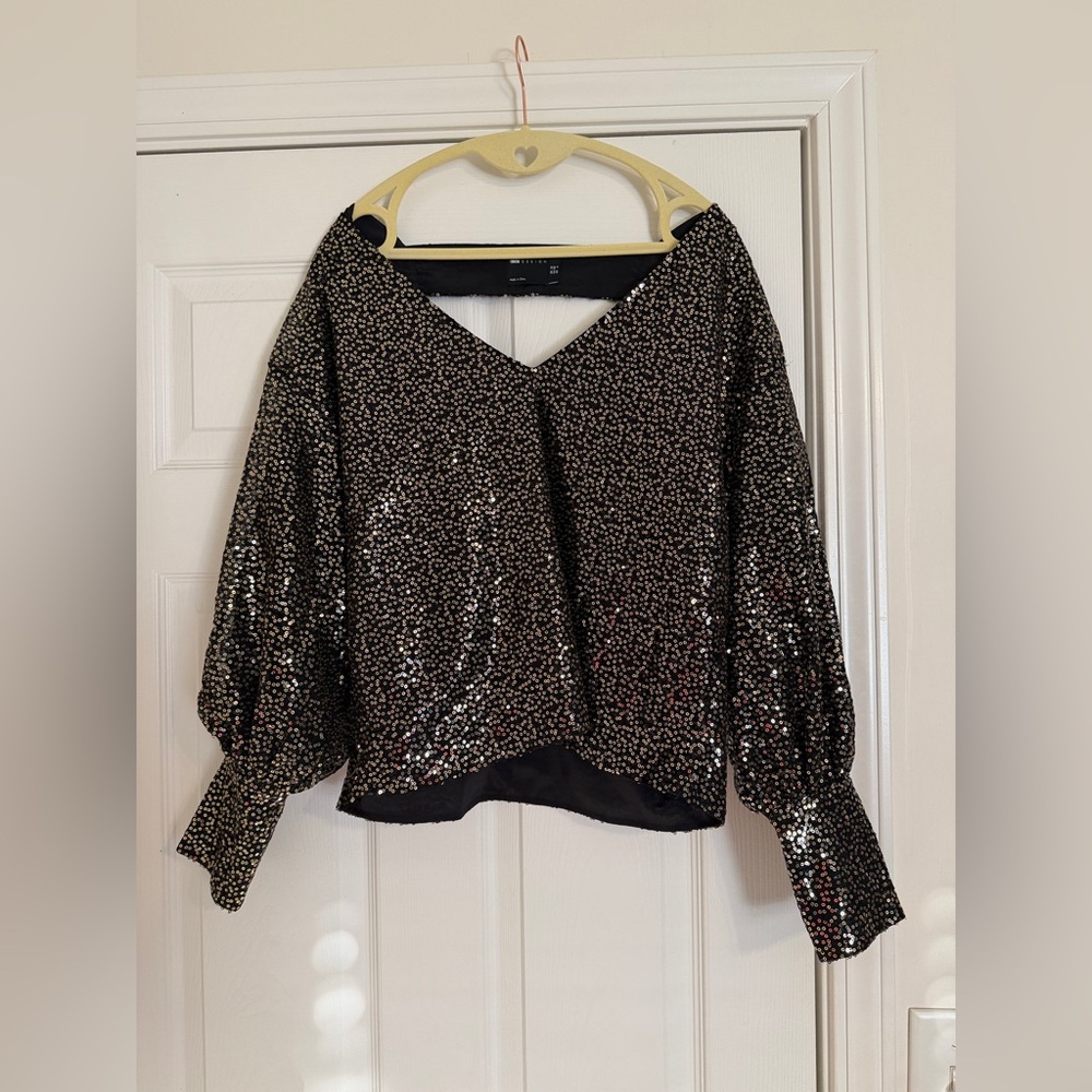 Black Sequin ASOS Women's Top